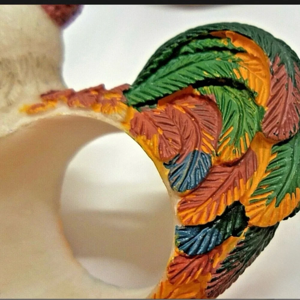 Set‎ of 4 Colorful acrylic Rooster Napkin Rings
